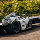 A photo of the rear of the Gen 3 Formula E car in a Jaguar camouflage wrap.